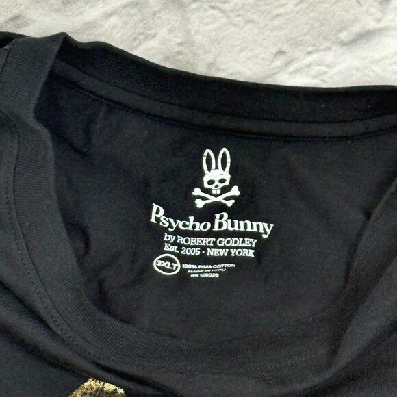 Psycho Bunny Graphic Rabbit Skull And Crossbones Men's 3XLT T-Shirt Gold - Picture 7 of 7